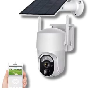 4G LTE Solar Powered Wireless Outdoor Security Camera, 2K Night Vision, Motion Detection, 2-Way Audio, CloudSD Storage