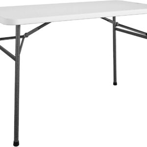 COSCO 4 ft. Straight Folding Utility Table, White
